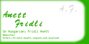 anett fridli business card